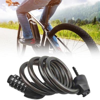 Bicycle Anti-theft 5 Digit Password Chain Lock Theft Spiral Steel Cable with Light For MTB Road Motorcycle Convenient and Swift Locks