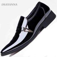 IMAXANNA Men Leather Shoes Business Flat Shoes Summer Autumn Office Shoes Plus Size 38-48