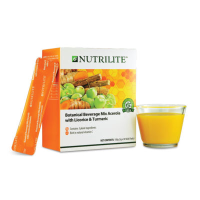 แอมเวย์ นิวทริไลท์ เฮอร์บัล มิกซ์ Nutrilite Botanical Beverage Mix Acerola With Licorice And Turmeric 150g (5g x30 Stick)