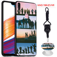 BTS เคสโทรศัพท์สำหรับ VIVO Y85/1801/V9/V9เยาวชน/Z1/Z1i/Z1 Lite ซิลิคอนนุ่มกรณีที่มีรูปแบบเดียวกันแหวนและเชือก