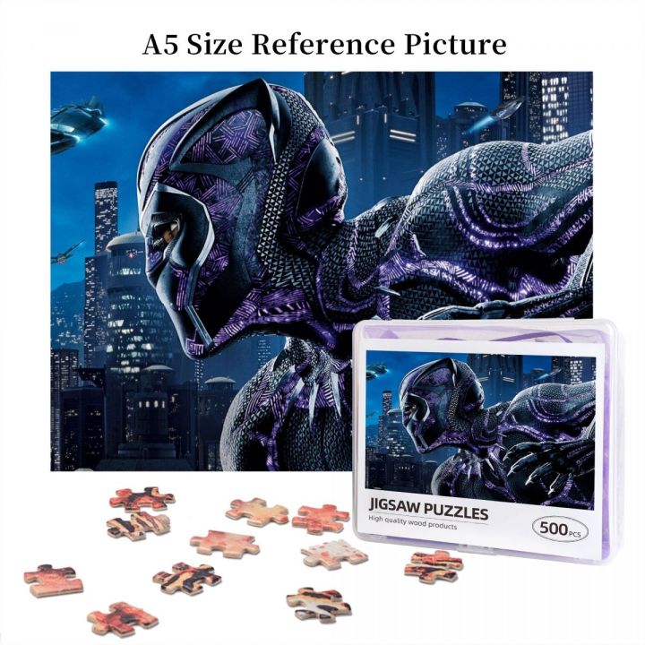 black-panther-wooden-jigsaw-puzzle-500-pieces-educational-toy-painting-art-decor-decompression-toys-500pcs