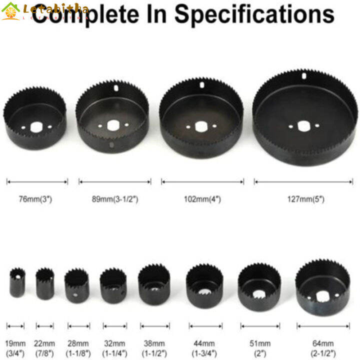 letabitha-ชุดเครื่องมือเจาะเลื่อยเจาะรู16ชิ้น-3-4-5-ชุดตัดแม่นยำพร้อมเคสใส่ของสำหรับแผ่นไม้พลาสติกโลหะ