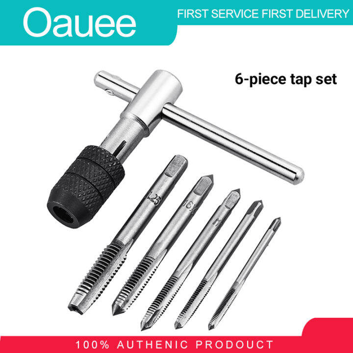 Oauee 6PCS Ttype Machine Screw Thread Tap Wrench Hard Wearing Premium
