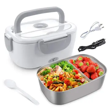 Portable Electric Lunch Box 2 layers Heating Steamer Bento Food Warmer  Sealed