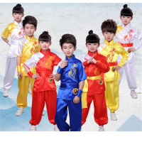 Traditional Chinese Clothing for Men Kids Embroidery Dragon Kung Fu Uniforms Oriental Children Tai Chi Wu Shu Shao Lin Costumes