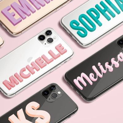 Clear Custom initials Name Case for iPhone 13 12 11 Pro Max XR case iPhone XS Case Soft TPU DIY Letters Case iPhone 7 Plus 8 6 Phone Cases