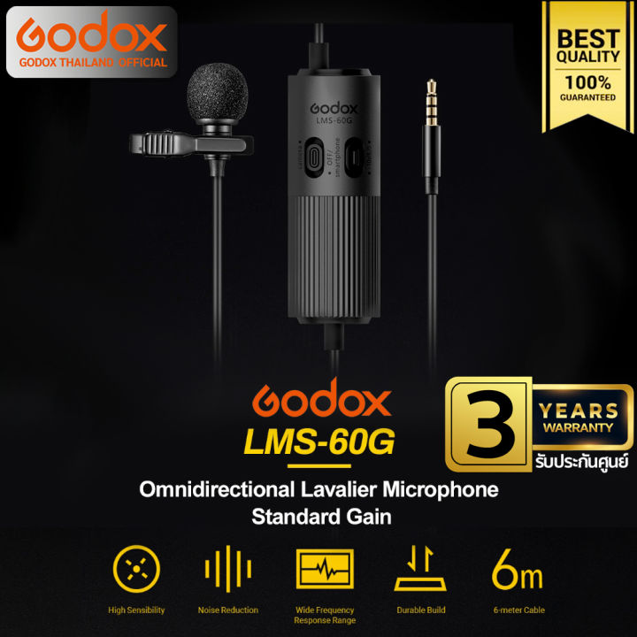 godox-microphone-lms-60g-dual-omnidirectional-lavalier-camera-amp-smartphone-ประกันศูนย์-godox-thailand-3ปี