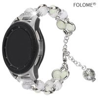 FOLOME® 20mm 22mm Bead Strap for Samsung Galaxy Watch 6 5/Pro 4 Classic Band 40mm 44mm 45mm 42mm 43mm 47mm Luminous Bracelet Shoes Accessories