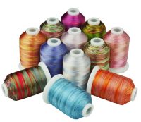 【YF】☜☃  12 Multi-Colors Variegated Embroidery Thread 1000 Meters for Machine/ Hand Sewing Quilting Overlocking on Machine