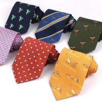 【cw】 Men Ties Printted Classic Tie Casaual Mens Print Cartoon Neck Fashion 9 Width Groom Necktie