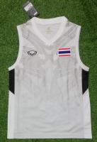 GS แกรนด์สปอร์ต เสื้อแข่งนักกีฬา เสื้อกีฬาแขนกุด  บาสเกตบอลชาย ทีมชาติไทย ซีเกมส์ 2017 สีขาว ของแท้ ใหม่ป้ายห้อย