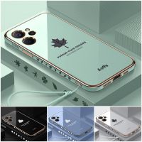 Maple Leaf Plating Phone case for Realme 10 Pro + 9i 9 Pro 8 7 6 Realme C30 C33 C35 C31 C25y GT Neo 3T 3 2 soft Camera protect Electrical Safety