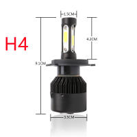 2Pcs H4 LED H7 H11 H8 9005 HB4 H1 H3 HB3 H9 H27ไฟหน้ารถหลอดไฟ COB ชิป8000LM ไฟตัดหมอกอัตโนมัติไฟ6500K 12V