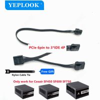 PCIe สายเคเบิลไฟฟ้า6Pin-3 IDE Molex 4Pin GPU สำหรับ SF450ทางอากาศ SF600 SF750 18AWG PSU หน่วยแหล่งจ่ายไฟ ATX โมดูลเต็มรูปแบบ