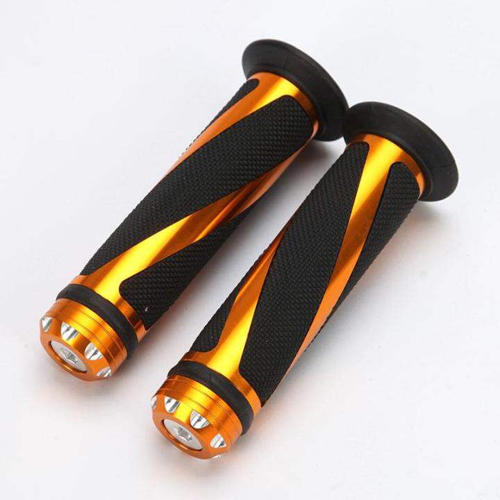 Universal Handlebar Rubber Hand Grips Bar End Motorcycle （Gold Colour