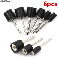 6pcs Rubber Mandrel 1/8 1/4 inch Grinder Drum Sanding Sandpaper Circle Kit Polishing Nails For Dremel Rubber Drum Mandrel Cleaning Tools