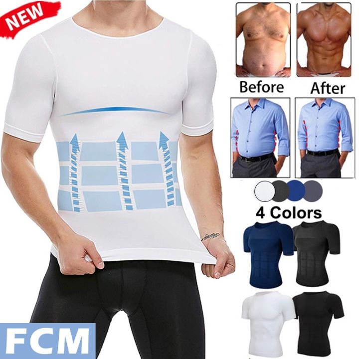 Men's Gynecomastia Compression Shaper Slimming Vest Compression Tank Top  T-Shirt