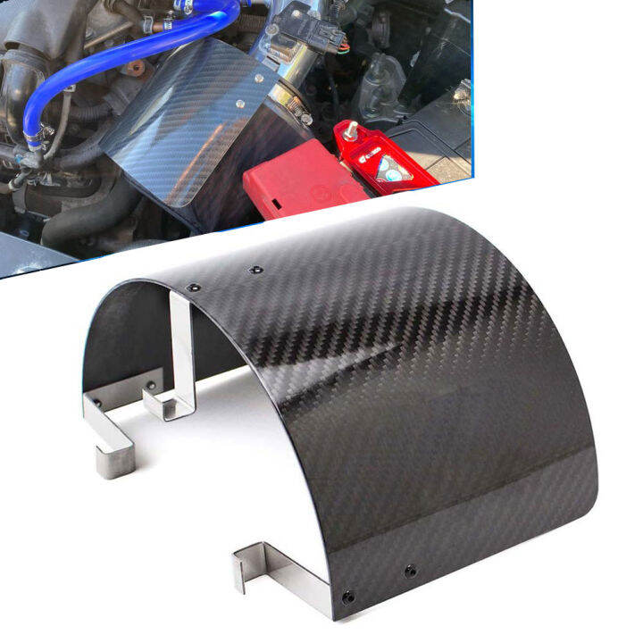 Universal Car Cone Filter Cover Carbon Fiber Air Intake Filter Heat Shield Cover For 2.5''5