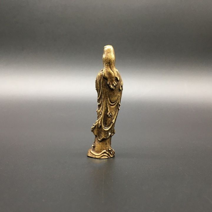 ทองแดงจีนแกะสลักทองแดงบริสุทธิ์พระพุทธรูปรูปปั้น-guan-yin-handing-ขงจื๊อคลาสสิกหนังสือ-kwan-yin-ประณีตรูปปั้นขนาดเล็ก