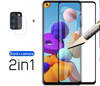 2 In 1 Tempered glass For Samsung Galaxy A21s A 21S 21 S A21 Camera Lens Film Screen Protector for Samsung A21s Protection glass