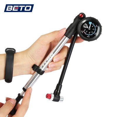 BETO 400psi Cycling Shock Air Pump MTB High Pressure Suspension Fork Pump Road Bike Inflator Bicycle Hand Pump w/ Pressure Gauge
