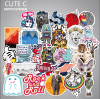 พร้อมส่ง 100ชิ้น สติ๊กเกอร์รวมชุดคละลาย CUTE sticker พลาสติกกันน้ำ สีคมชัด ตัวอย่างด้านในจ้า