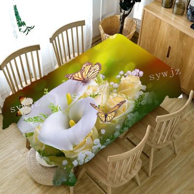 Morning Glory Flower Tablecloth Home Living Room Dining Table Coffee Table Antifouling Tablecloth Outdoor Retro Picnic Cloth