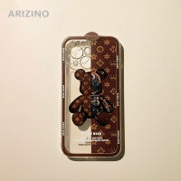 ARIZINO สำหรับ OPPO A15 A54 A53 A16 A74 A15S A94 A93 A95 A31 F9 F11 Pro โปร่งใสเปลือกน่ารักหมีซิลิโคนโทรศัพท์กรณี