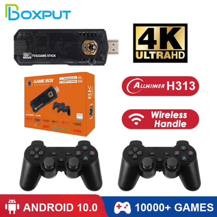 put-x8เกมติด4พัน-hd-android-stick-10000เกม-android-10-h313-wifi-แบบพกพาบ้านย้อนยุคเกมคอนโซล2-4กรัมคู่จับ