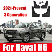 JHTJHNDTGFJHND รถ Mudflap Fender Fender Mud Flaps Guard Splash Flap Mudguard สำหรับ Haval H6 3Th Gen 2021 2022อุปกรณ์เสริม