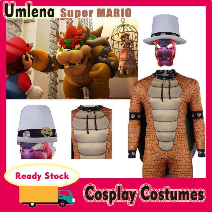 Bowser Costume for Adult Super Mario Bros Bowser Outfit Jumpsuit ...