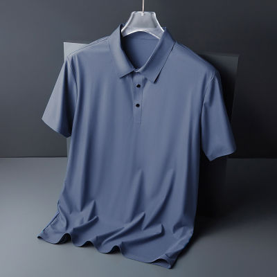 เสื้อโปโลเสื้อผ้าผู้ชายธุรกิจฤดูร้อนของผู้ชายเสื้อผ้าแขนสั้นผ้าไอซ์ซิลค์สำหรับผู้ชายเสื้อยืดลำลอง