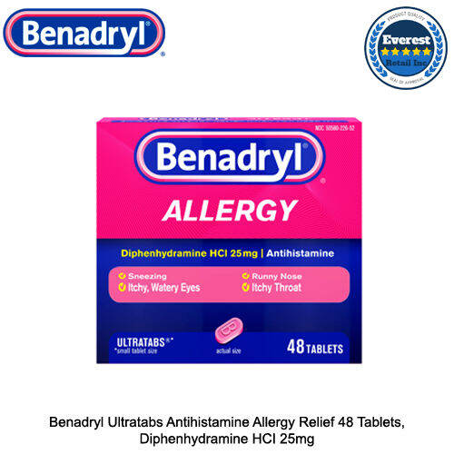 Benadryl Ultratabs Antihistamine Allergy Relief 48 Tablets