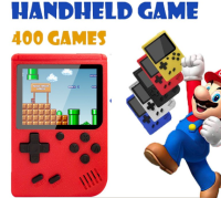 Daujai happy เครี่องเกม Game Console (สีแดง) เกมบอย เครื่องเล่นเกมพกพา 400 IN 1 บิตในตัว เครื่องเล่นเกมวิดีโอคอนโซลมินิ เกมกด มี400เกมส์ game boy