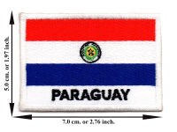 ตัดรีด ตัวรีดติดเสื้อ อาร์มปัก ติดเสื้อปัก ปักเสื้อ DIY ลาย ธงParaguay สีแดง มีบริการเก็บเงินปลายทาง