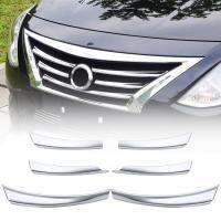 6Pcs Car Front Mesh Grille Head Bumper Cover Trim for Nissan Sunny Versa 14-17 Car Accessories Bumper Stickers Decals  Magnets