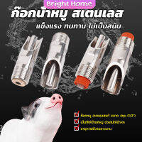 1/2" ก๊อกหมู ก๊อกหมูกินน้ำ จุ๊บหมู สแตนเลสแท้ทนทานไม่ขึ้นสนิม Pig Drinking Faucet