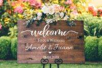 Wedding Ceremony Welcome Sign Wall Sticker Custom Bride Groom Names Vinyl Decal Wedding Board Mirror Murals Décoration AZ841