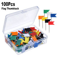 100Pcs Set Color Flag Thumbtack Push Pins 35mm Office School Wall Map Photos Paper Bulletin Board Decorative Thumb Tack Pushpin Clips Pins Tacks