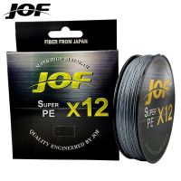 [HOT LIAXLLWISAAZH 534] JOF 12 Strands 500M 300M 100M สายตกปลาถักสายตกปลาญี่ปุ่น Multifilament Smooth สายตกปลาอุปกรณ์เสริม