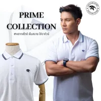 Jaguar เสื้อโปโล สีขาวสโนว์ รุ่น Prime Collection แขนสั้น โลโก้สีกรม ทรงพอดีตัว PN-177-WT