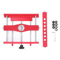 Hole Drill Punch Guide Locator, Versatile Drilling Dowel Cam Jig Kit 2 in 1 Complete CNC Machined Adjustable with Socket for Joinery System