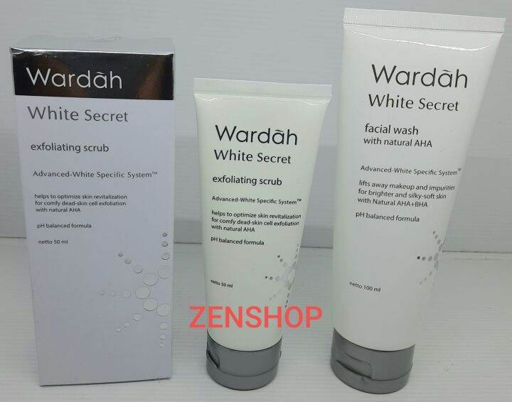 Wardah White Secret Facial Wash 100ml&Exfoliating Scrub 50ml Lazada