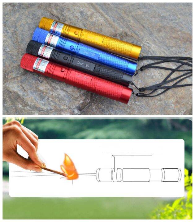 LED green laser Flashlight pointer Visible Beam light matches teaching meeting Portable Fire