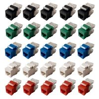 5ชิ้น Cat6 RJ45แจ็ค Keystone โปรไฟล์บางแจ็คผนังอีเธอร์เน็ต Ph ลงหลัก Cat5e ขั้วต่อโมดูล