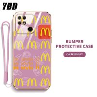 YBD เคสสำหรับ โทรศัพท์ดีไซน์ McDonald Xiaomi POCO C40 POCO C3 C31 Redmi 10C 9C 10A Redmi 10 Power  เลนส์ Protection Luxury ชุบ6D ซิลิโคนนิ่ม