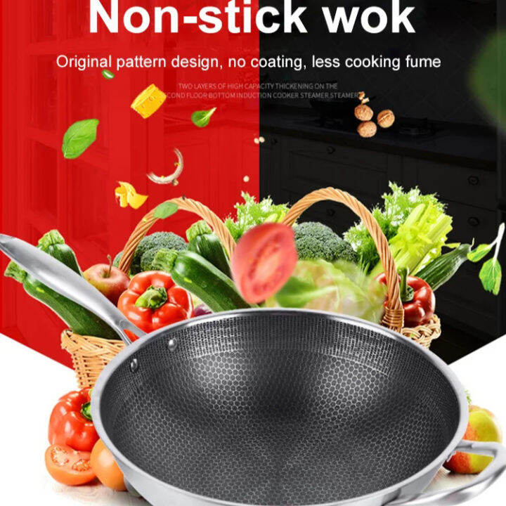 onlcicn Composite steel doublesided nonstick wok Lazada PH