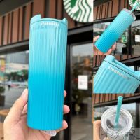 Starbucks New Years Cup 473ml Klein Blue Gradient Thermos Cup with Double Lid Straw Coffee Cup