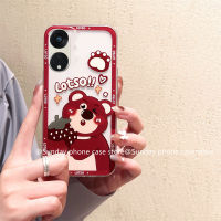 คู่ เคส Phone Case OPPO A38 OPPOA38 4G เคส การ์ตูนน่ารักใหม่แฟชั่นหมีพูสตรอเบอร์รี่ฝาหลังแบบบางนิ่มกันกระแทกแฟชั่น2023 เคสโทรศัพท์ Cover