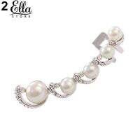 เครื่องประดับของผู้หญิง Rhinestone Faux Pearl Ear Hook Ear ต่างหูคลิป